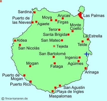Gran Canaria Karte - Puerto de Mogn im Sden von Gran Canaria