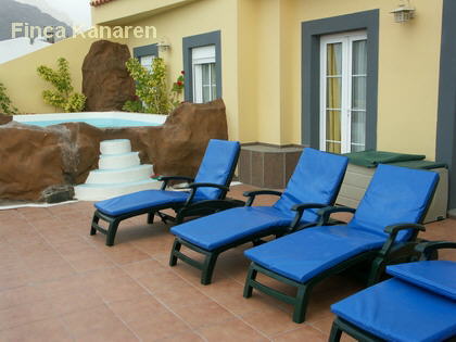 Ferienwohnung La Gomera Sued. Die Terrasse und der Pool