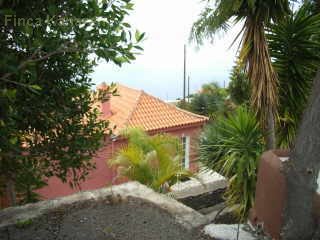 La Palma Bungalow Eva. Blick durch den Garten auf Bungalow C